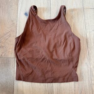 lululemon Align Ribbed High-Neck Tank Top in roasted brown